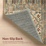 Ultra Soft Area Rug, Non Slip, Stain Resistant, Washable Area Rugs for Living Room, Bedroom, Modern Linear Trellis Composition(Beige)