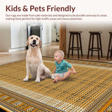 Ultra Soft Area Rug, Non Slip, Stain Resistant, Washable Area Rugs for Living Room, Bedroom, Cute Gourmet Snack Visual Appeal(Gold)