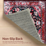 Ultra Soft Area Rug, Non Slip, Stain Resistant, Washable Area Rugs for Living Room, Bedroom, Contemporary Subtle Patterned Elegance(Red)