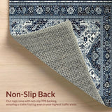 Ultra Soft Area Rug, Non Slip, Stain Resistant, Washable Area Rugs for Living Room, Bedroom, Navy Geometric Boho Elegance(Blue)