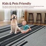 Ultra Soft Area Rug, Non Slip, Stain Resistant, Washable Area Rugs for Living Room, Bedroom, Stylish Abstract Animal Print Harmony(Gray)