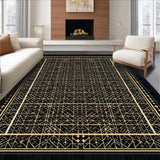 Ultra Soft Area Rug, Non Slip, Stain Resistant, Washable Area Rugs for Living Room, Bedroom, Sleek Black and White Pattern(Black)
