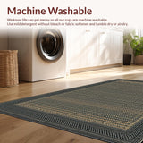 Ultra Soft Area Rug, Non Slip, Stain Resistant, Washable Area Rugs for Living Room, Bedroom, Rustic Softened Linear Patterns(Gray)