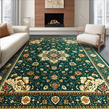 Ultra Soft Area Rug, Non Slip, Stain Resistant, Washable Area Rugs for Living Room, Bedroom, Rustic Soft Velvet Tiled Design(Green)
