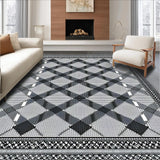 Ultra Soft Area Rug, Non Slip, Stain Resistant, Washable Area Rugs for Living Room, Bedroom, Modern Checkerboard Visual Appeal(Black)