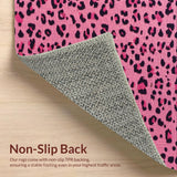 Ultra Soft Area Rug, Non Slip, Stain Resistant, Washable Area Rugs for Living Room, Bedroom, Trendy Pink Animal Print Plush Playroom Rug(Pink)