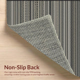 Ultra Soft Area Rug, Non Slip, Stain Resistant, Washable Area Rugs for Living Room, Bedroom, Trendy Minimalist Tribal Design Element(Black)
