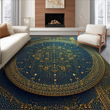 Ultra Soft Area Rug, Non Slip, Stain Resistant, Washable Area Rugs for Living Room, Bedroom, Modern Gold Minimalist Bedroom Decorative Area Carpet(Blue)