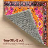 Ultra Soft Area Rug, Non Slip, Stain Resistant, Washable Area Rugs for Living Room, Bedroom, Contemporary Vibrant Pattern Showcase(Orange)