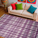 Ultra Soft Area Rug, Non Slip, Stain Resistant, Washable Area Rugs for Living Room, Bedroom, Reversible Braided Rug Mauve Infusion Resilient Weave Stylish Carpet(Purple)