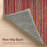 Ultra Soft Area Rug, Non Slip, Stain Resistant, Washable Area Rugs for Living Room, Bedroom, Primitive Red Braided Rug for Cozy Small Spaces(Red)