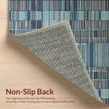 Ultra Soft Area Rug, Non Slip, Stain Resistant, Washable Area Rugs for Living Room, Bedroom, Vibrant Earthy Textured Pattern(Blue)