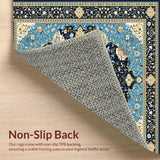 Ultra Soft Area Rug, Non Slip, Stain Resistant, Washable Area Rugs for Living Room, Bedroom, Striking Modern Lattice Patterns(Blue)