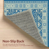 Ultra Soft Area Rug, Non Slip, Stain Resistant, Washable Area Rugs for Living Room, Bedroom, Sophisticated Minimalist Diamond Layout(Blue)