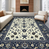 Ultra Soft Area Rug, Non Slip, Stain Resistant, Washable Area Rugs for Living Room, Bedroom, Waterproof Runner with Abstract Floral Design(Blue)