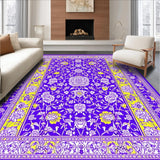 Ultra Soft Area Rug, Non Slip, Stain Resistant, Washable Area Rugs for Living Room, Bedroom, Whimsical Floral Patterned Mat(Purple)