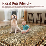 Ultra Soft Area Rug, Non Slip, Stain Resistant, Washable Area Rugs for Living Room, Bedroom, Modern Beige Animal Print Area with Bold Spots(Beige)