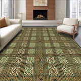 Ultra Soft Area Rug, Non Slip, Stain Resistant, Washable Area Rugs for Living Room, Bedroom, Boho Earthy Geometric Aesthetic(Brown)