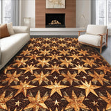 Ultra Soft Area Rug, Non Slip, Stain Resistant, Washable Area Rugs for Living Room, Bedroom, Western Texas Star Kitchen Rustic Area Carpet(Brown)