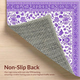 Ultra Soft Area Rug, Non Slip, Stain Resistant, Washable Area Rugs for Living Room, Bedroom, Artistic Soft Touch Abstract Design(Purple)