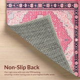 Ultra Soft Area Rug, Non Slip, Stain Resistant, Washable Area Rugs for Living Room, Bedroom, Soft Cotton Backing Dining Room Accent Rug(Pink)