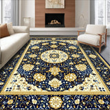 Ultra Soft Area Rug, Non Slip, Stain Resistant, Washable Area Rugs for Living Room, Bedroom, Vintage Classroom Geometric Area(Blue)