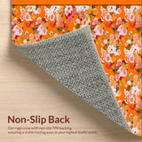 Ultra Soft Area Rug, Non Slip, Stain Resistant, Washable Area Rugs for Living Room, Bedroom, Dynamic Multicolor Geometric Style(Orange)