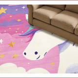 Ultra Soft Area Rug, Non Slip, Stain Resistant, Washable Area Rugs for Living Room, Bedroom, Whimsical Pastel Unicorn Fantasy(Purple)