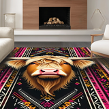 Ultra Soft Area Rug, Non Slip, Stain Resistant, Washable Area Rugs for Living Room, Bedroom, Modern Eclectic Animal Decor(Black)