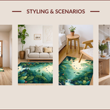 Ultra Soft Area Rug, Non Slip, Stain Resistant, Washable Area Rugs for Living Room, Bedroom, Playful Animal Motif Aesthetic(Green)