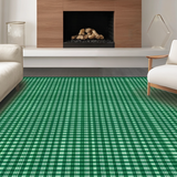 Ultra Soft Area Rug, Non Slip, Stain Resistant, Washable Area Rugs for Living Room, Bedroom, Elegant Checker Motif in Green(Green)