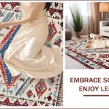 Ultra Soft Area Rug, Non Slip, Stain Resistant, Washable Area Rugs for Living Room, Bedroom, Chic Abstract Colorful Composition(White)