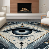 Dark Gray Rustic Medallion Accent(Gray)