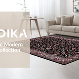 Ultra Soft Area Rug, Non Slip, Stain Resistant, Washable Area Rugs for Living Room, Bedroom, Classical Floral Medley in Dark Tones(Black)