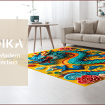 Ultra Soft Area Rug, Non Slip, Stain Resistant, Washable Area Rugs for Living Room, Bedroom, Fantasy Dragon Castle(Yellow) - ODIKA