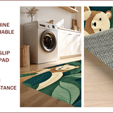 Ultra Soft Area Rug, Non Slip, Stain Resistant, Washable Area Rugs for Living Room, Bedroom, Vintage Animal Print Nursery Low Pile Carpet(Green)