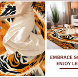 Ultra Soft Area Rug, Non Slip, Stain Resistant, Washable Area Rugs for Living Room, Bedroom, Cozy Camel Ethnic Print(Orange)