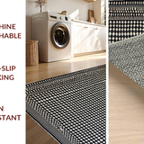 Ultra Soft Area Rug, Non Slip, Stain Resistant, Washable Area Rugs for Living Room, Bedroom, Sleek Minimalist Ogee Style(Black)