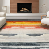 Ultra Soft Area Rug, Non Slip, Stain Resistant, Washable Area Rugs for Living Room, Bedroom, Trendy Modern Rainbow Palette(Orange)