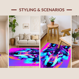 Bold Iridescent Wildlife Imagery(Blue)