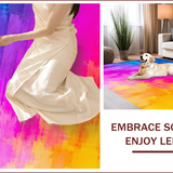 Ultra Soft Area Rug, Non Slip, Stain Resistant, Washable Area Rugs for Living Room, Bedroom, Fluffy Rainbow Tie-Dye(Red)