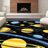 Ultra Soft Area Rug, Non Slip, Stain Resistant, Washable Area Rugs for Living Room, Bedroom, Enchanting Universe Inspired Design(Yellow)