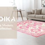 Ultra Soft Area Rug, Non Slip, Stain Resistant, Washable Area Rugs for Living Room, Bedroom, Sublime Cozy Floral Aesthetic(White)