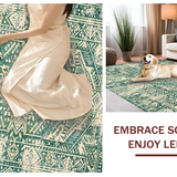 Elegant Cream and Sage Floral Medallion(Ivory)