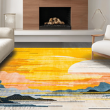 Ultra Soft Area Rug, Non Slip, Stain Resistant, Washable Area Rugs for Living Room, Bedroom, Rustic Sunshine Inspired Decor(Yellow)