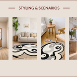 Ultra Soft Area Rug, Non Slip, Stain Resistant, Washable Area Rugs for Living Room, Bedroom, Trippy Yin Yang(Gray)