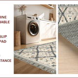 Ultra Soft Area Rug, Non Slip, Stain Resistant, Washable Area Rugs for Living Room, Bedroom, Geometric Diamond Pattern Elegance(Beige)