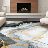 Ultra Soft Area Rug, Non Slip, Stain Resistant, Washable Area Rugs for Living Room, Bedroom, Contemporary Wavy Marble Motif(Gray)