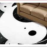 Ultra Soft Area Rug, Non Slip, Stain Resistant, Washable Area Rugs for Living Room, Bedroom, Black and White Minimalist Yoga Room Floor Rug(Black)