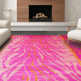 Ultra Soft Area Rug, Non Slip, Stain Resistant, Washable Area Rugs for Living Room, Bedroom, Eclectic Animal Fantasy Decor(Pink)